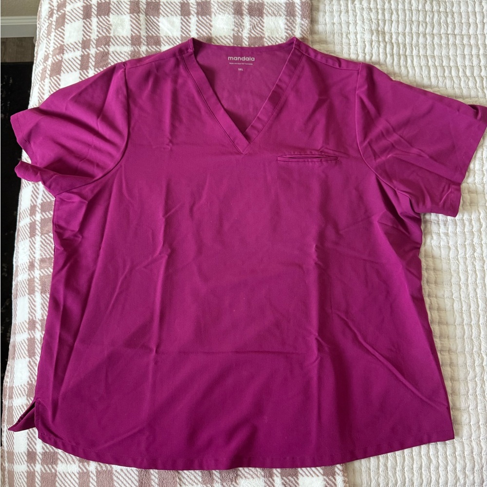 Mandala Women's Scrub SET in Deep Berry